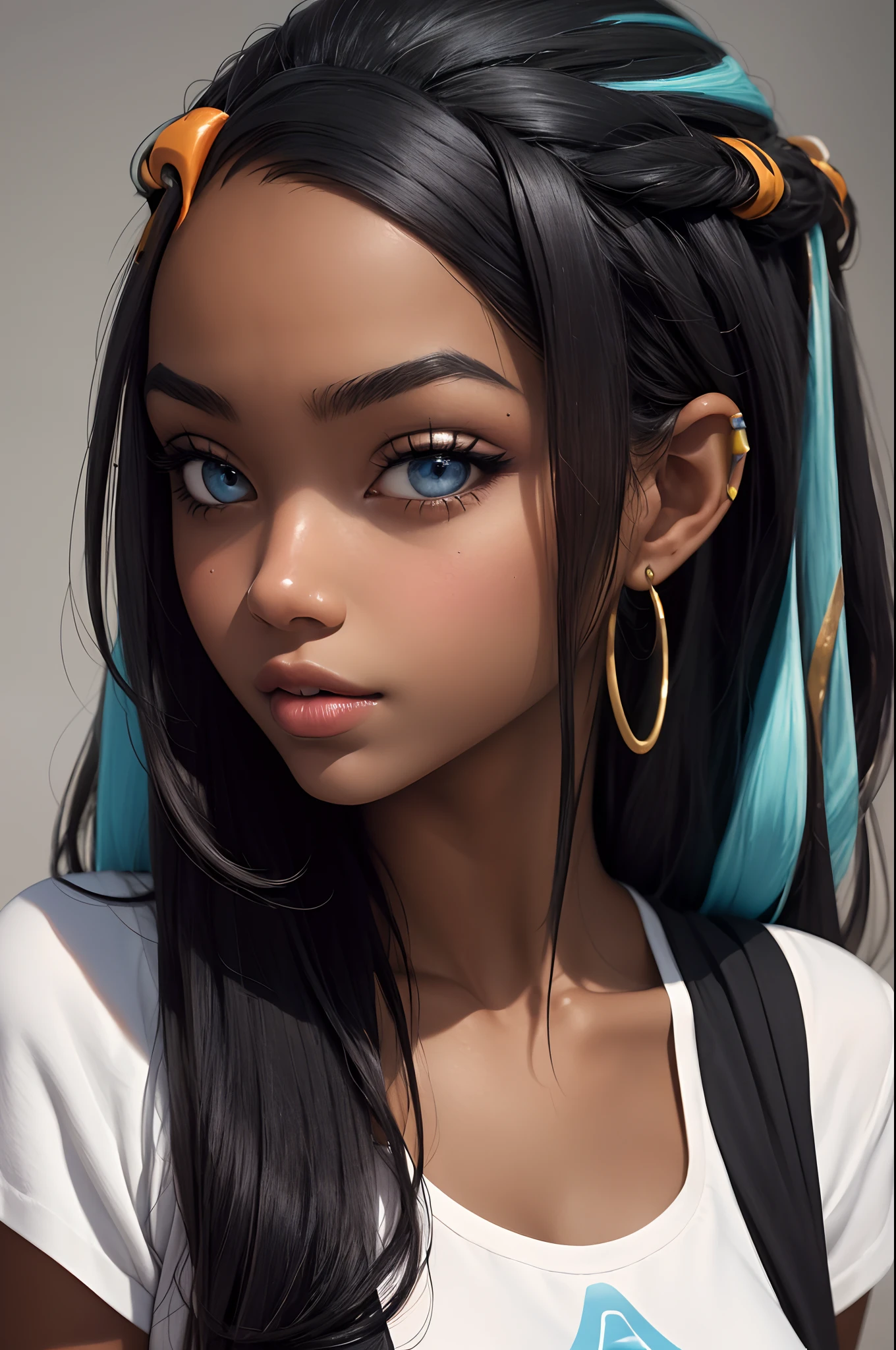 (masterpiece, best quality), deep ebony nessa 1girl, beautiful face, nessa