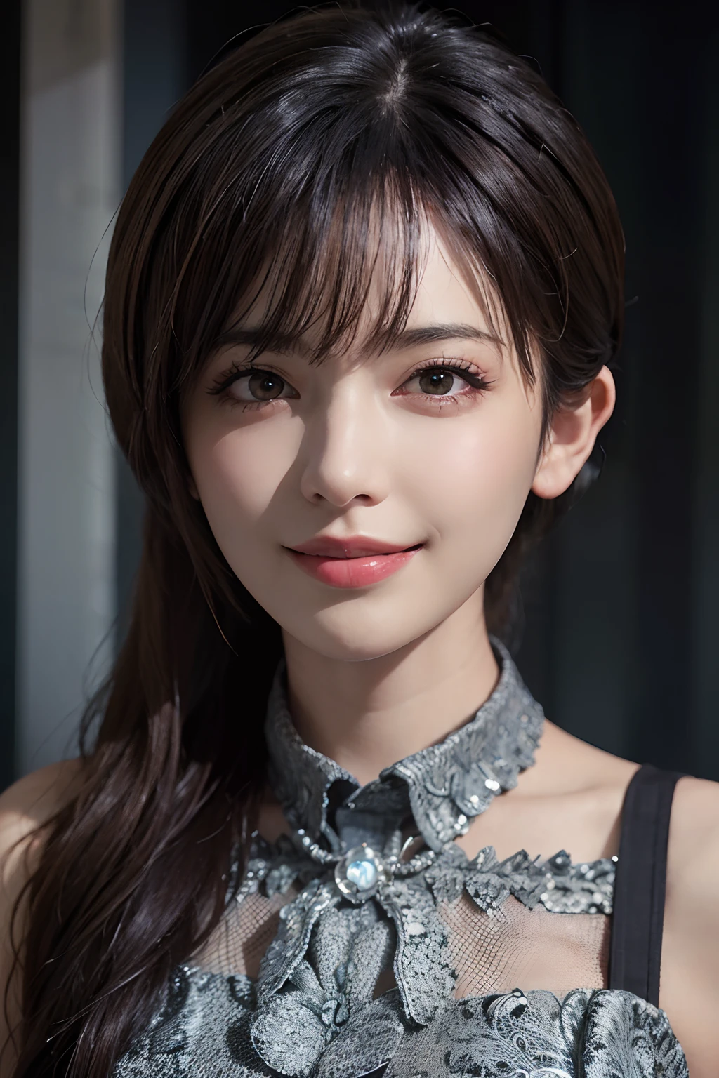 (Masterpiece: 1.3), (8k, photorealistic, RAW photo, top quality: 1.4), (1girl), beautiful face, (realistic face), (black hair), beautiful hairstyle, realistic eyes, beautiful detail eyes, (realistic skin), beautiful skin, absurdity, attractive, ultra high resolution, ultra realistic, high definition, golden ratio, whole body, smiling teeth are visible, beautiful smile,