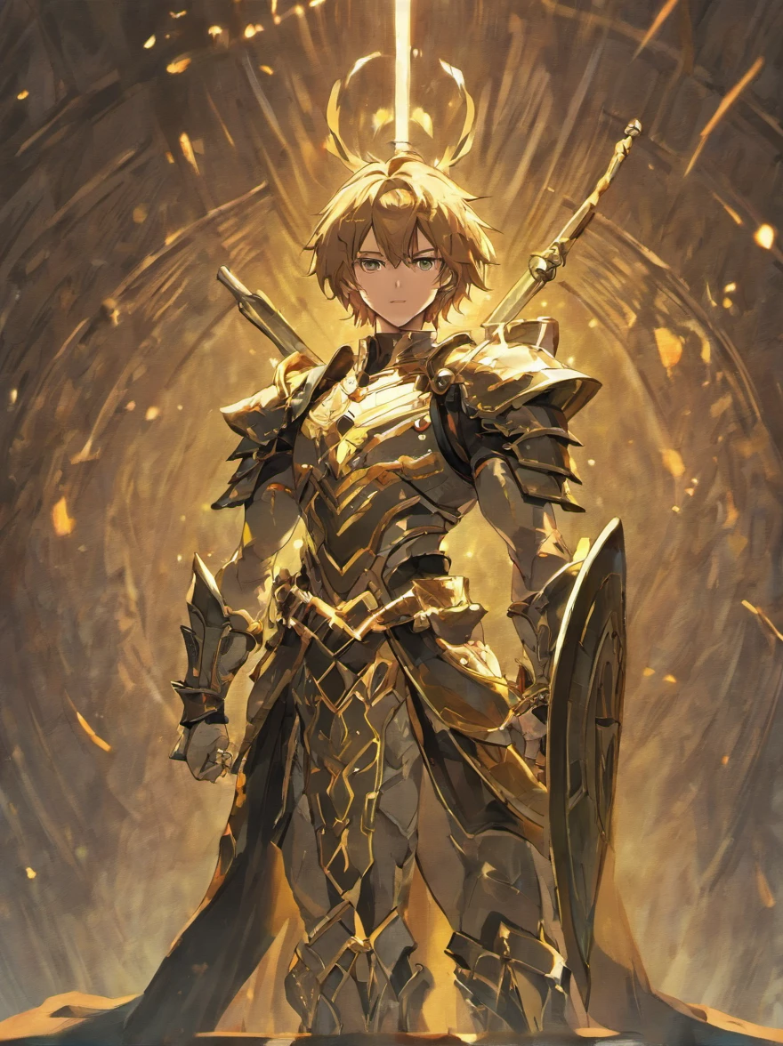 One guy，Wear armor，With a large knife。