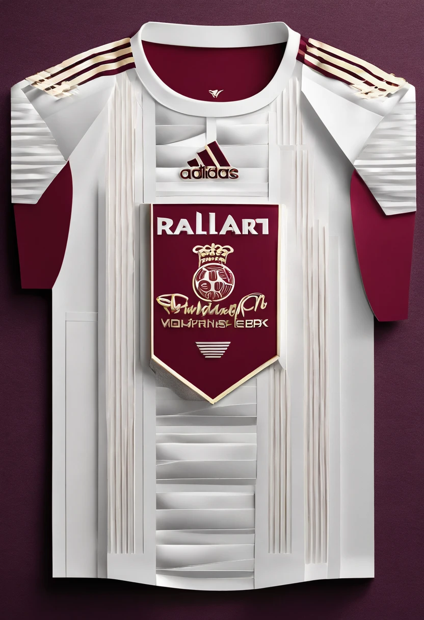 Red wine football shirt mockup, Asymmetric Balance, with the adidas brand, professional lights.