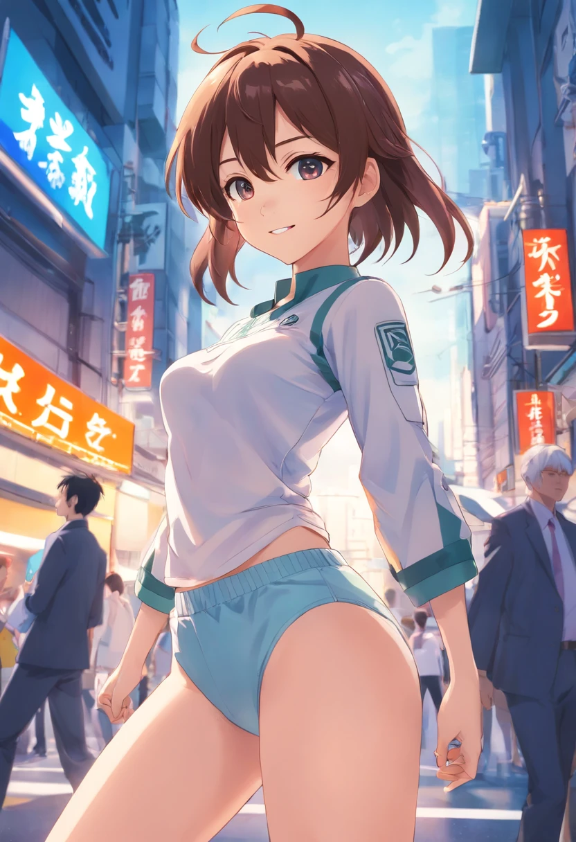 Anime, Anime style, nffsw, retinas, masutepiece, ccurate, Anatomically correct, Textured skin, Super Detail, high details, High quality, awardwinning, Best Quality, hight resolution, Pants are visible 、Realistic texture、White underwear、kawaii pose、Cute smile、sexy pose