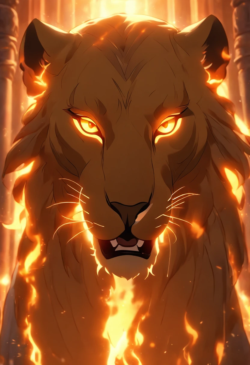 (((Sekhmet))) best quality, ultra-high resolution, 4K detailed CG, masterpiece, lioness goddess, epician goddess, lioness head, tongue out, tongue, fangs, teeth showing, teeth, blood, Egyptian mythology, ((feline teeth)), Egyptian image, aesthetic, centered on the screen