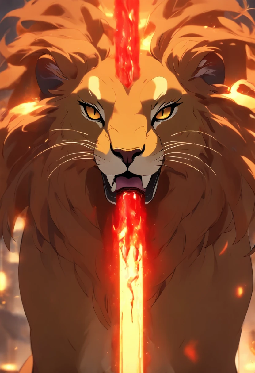 (((Sekhmet))) best quality, ultra-high resolution, 4K detailed CG, masterpiece, lioness goddess, epician goddess, lioness head, tongue out, tongue, big tongue, long tongue, blood, Egyptian mythology , ((Lick blood)) , aesthetic, screen-centered image