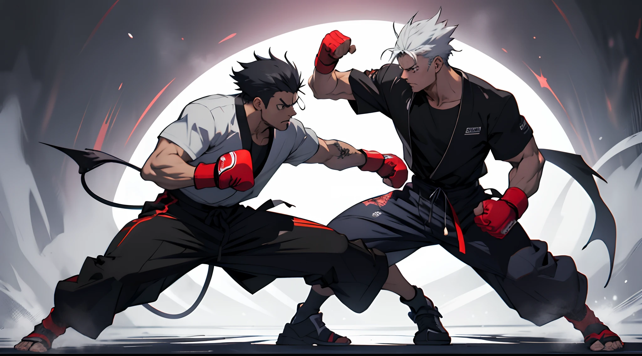 a close up of a person with a glove on and a glove on, trigger anime artstyle, badass pose, in a fighting stance, epic anime style, badass anime 8 k, high quality fanart, fighting stance, demon boxing hero, fight pose, anime style character, dark pit, in a fighting pose, fighter pose, trending anime art, fighting game character