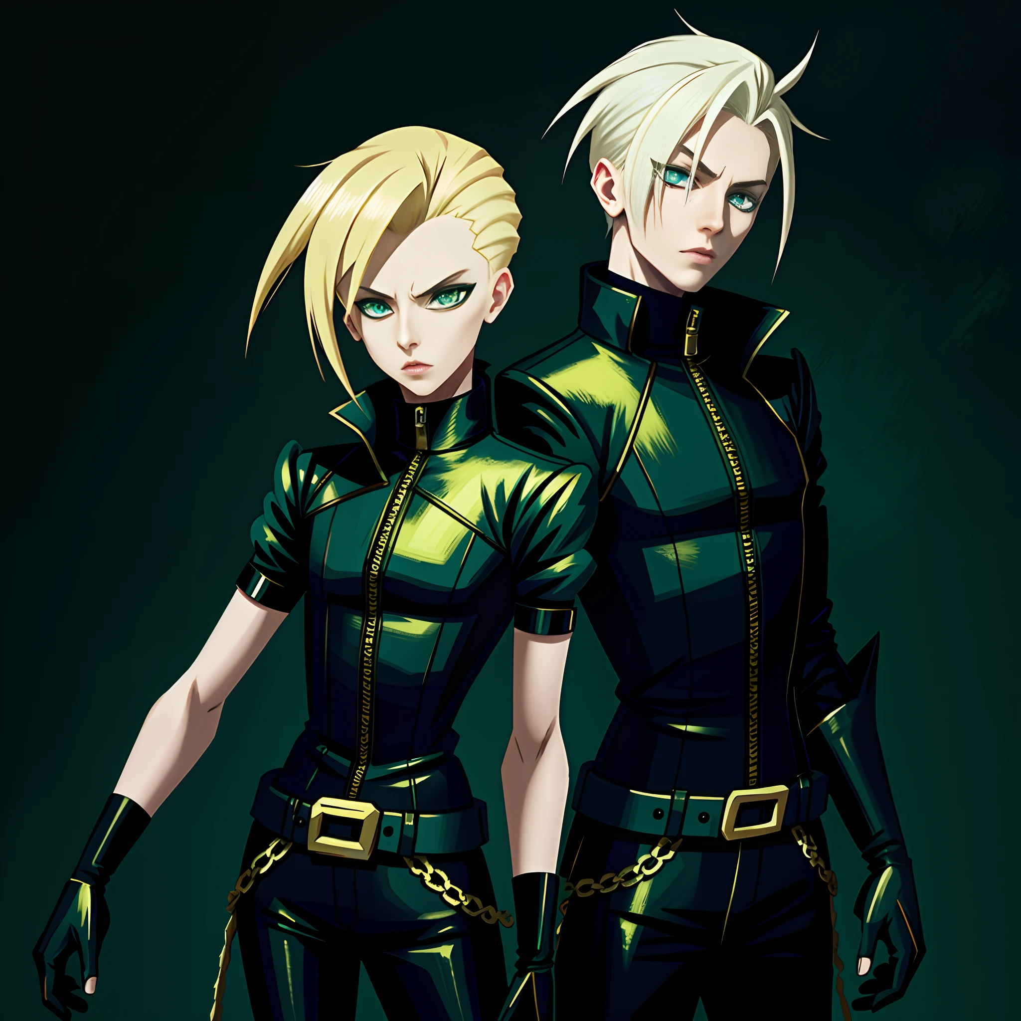 Gladion from Pokémon, male, blond, green eyes