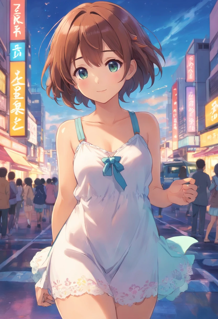 a cute ,Barefoot,Tummy down,Look up at your head,raise her legs,shift dresses,white panties,largeeyes,Cute faces in anime,looking at book,Wet、Breasts are big