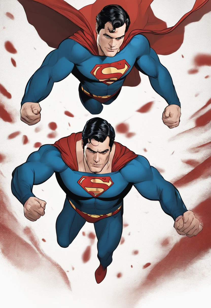 1 man, solo, Henry Cavill as Superman, 40s year old, all blue and red details suit, bare hands, big red S symbol on the chest, red cape, strain of hair covering forehead, short cut hair, tidy hair, tall, manly, hunk body, muscular, wide shoulder, straight face, black hair, best quality, high resolution:1.2, masterpiece, raw photo, dark background, detailed suit, detailed face, upper body shot, crossed arms, runic scene in the background Experiment with portraying the dynamic nature of emotions. Use swirling, flowing, or kinetic brushwork to depict the movement of emotions within the portrait. shutterstock, herry cavill, portrait of henry cavill, henry cavill!!!, henry cavill, superman, superman pose, Showcase the model in a dynamic, action-oriented pose that exudes energy and movement. Experiment with dramatic angles and perspectives.