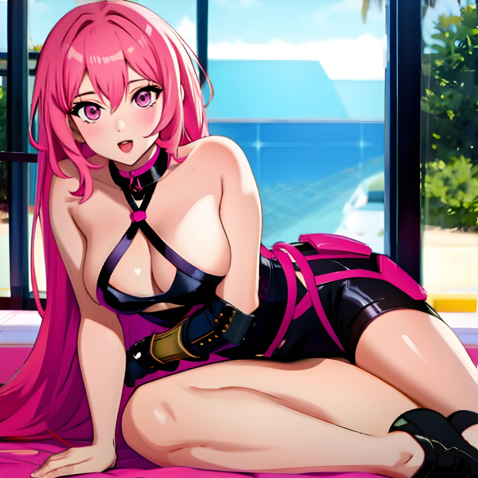 Sexy li, pink hair