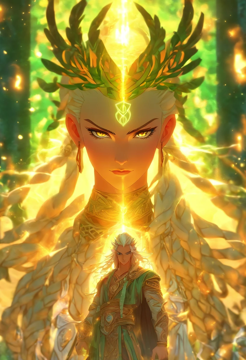 (((Tuatha Dé Danann))) best quality, ultra-high resolution, 4K detailed CG, masterpiece, Celtic Group, Celtic clothing, white clothing, Celtic mythology, ((Tuatha Dé Danann)), Celtic image, aesthetic , centered on screen