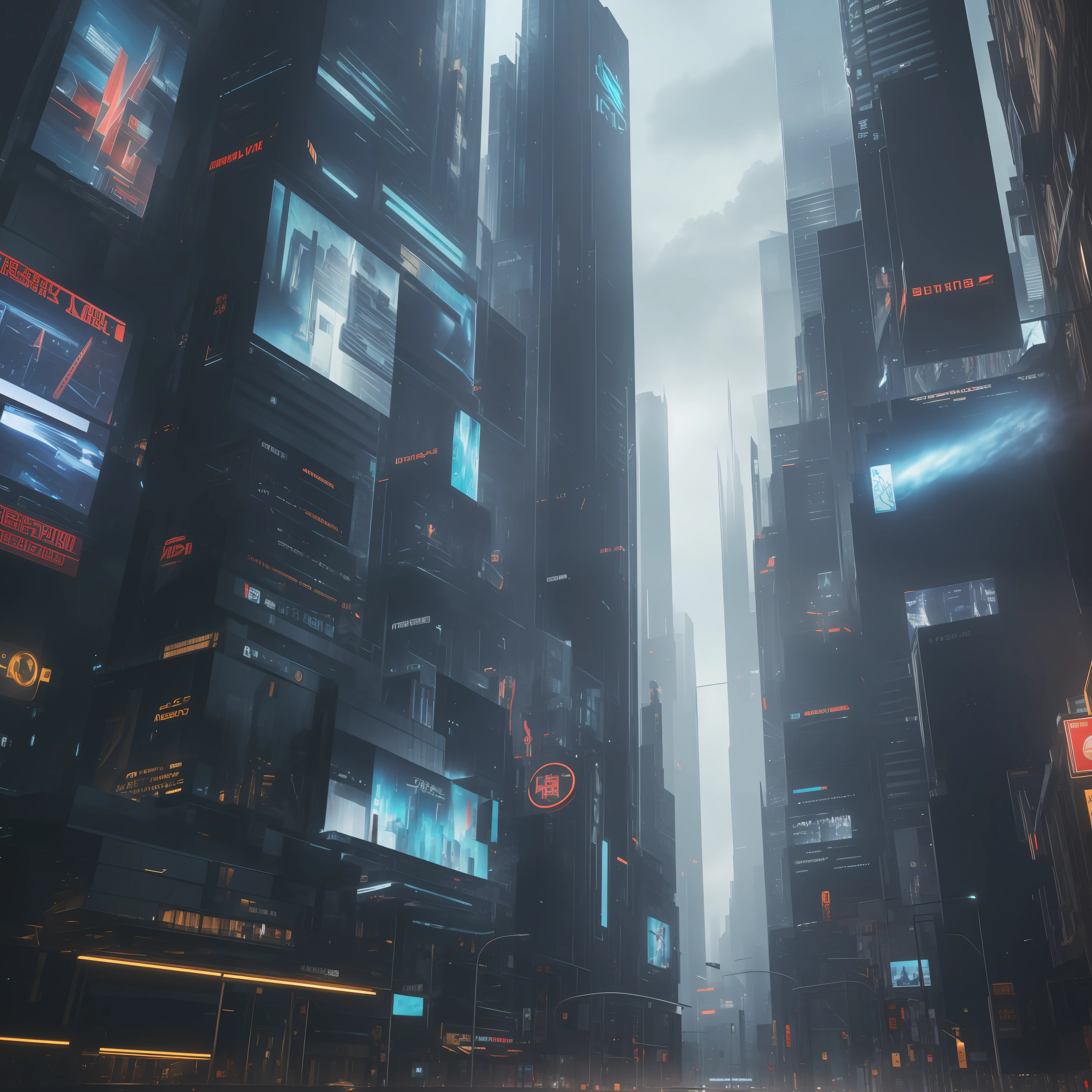 Futuristic city with billboards, (cinematography: 1.2), (photorealistic: 1.5), hyperdetailed, high detail, (action pose: 1.2), (intense emotion: 1.2), detailed facial expression, (detailed environment: 1.5), intricate, elegant, highly detailed, centered, smooth, sharp focus, 4k textures, soft cinematic light, dark colors, exposure mix, hdr, faded, slate atmosphere, volumetric lighting, ambient light, (fantastic location: 1.5), (action photo: 1.5), (vibrant, photorealistic, realistic, sharp focus, 8k)