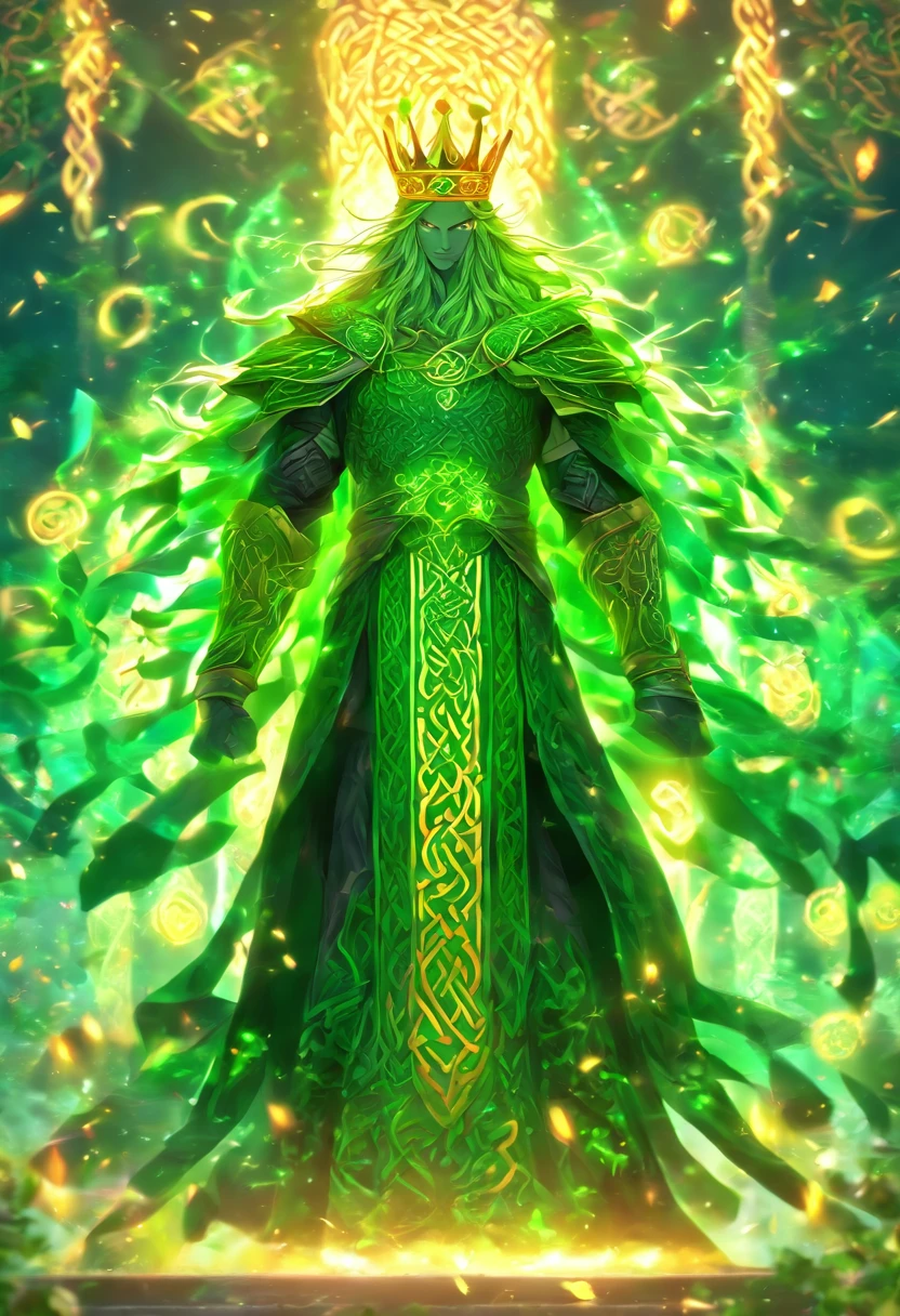 ((Celtic King))) best quality, ultra-high resolution, 4K detailed CG, master piece,King Nuada, ,Celtic clothing, Celtic mythology, ((standing pose)) , full body,Celtic image, aesthetic, Centered on screen