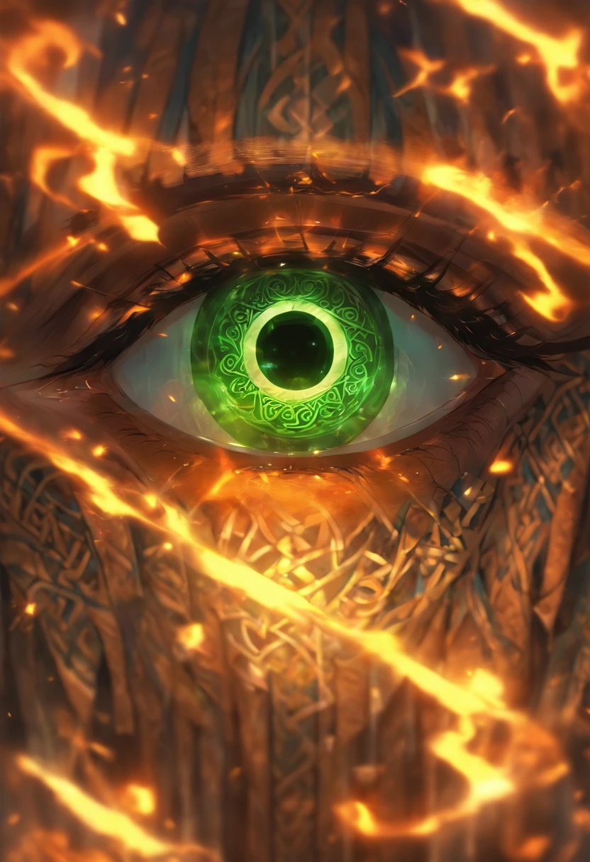 ((Celtic Cyclops))) best quality, ultra-high resolution, 4K detailed CG, master piece, Balor, Evil Eye, only one eye, Celtic clothing, Celtic mythology, ((evil eye)) , full body, Celtic image, aesthetic, Screen-centered