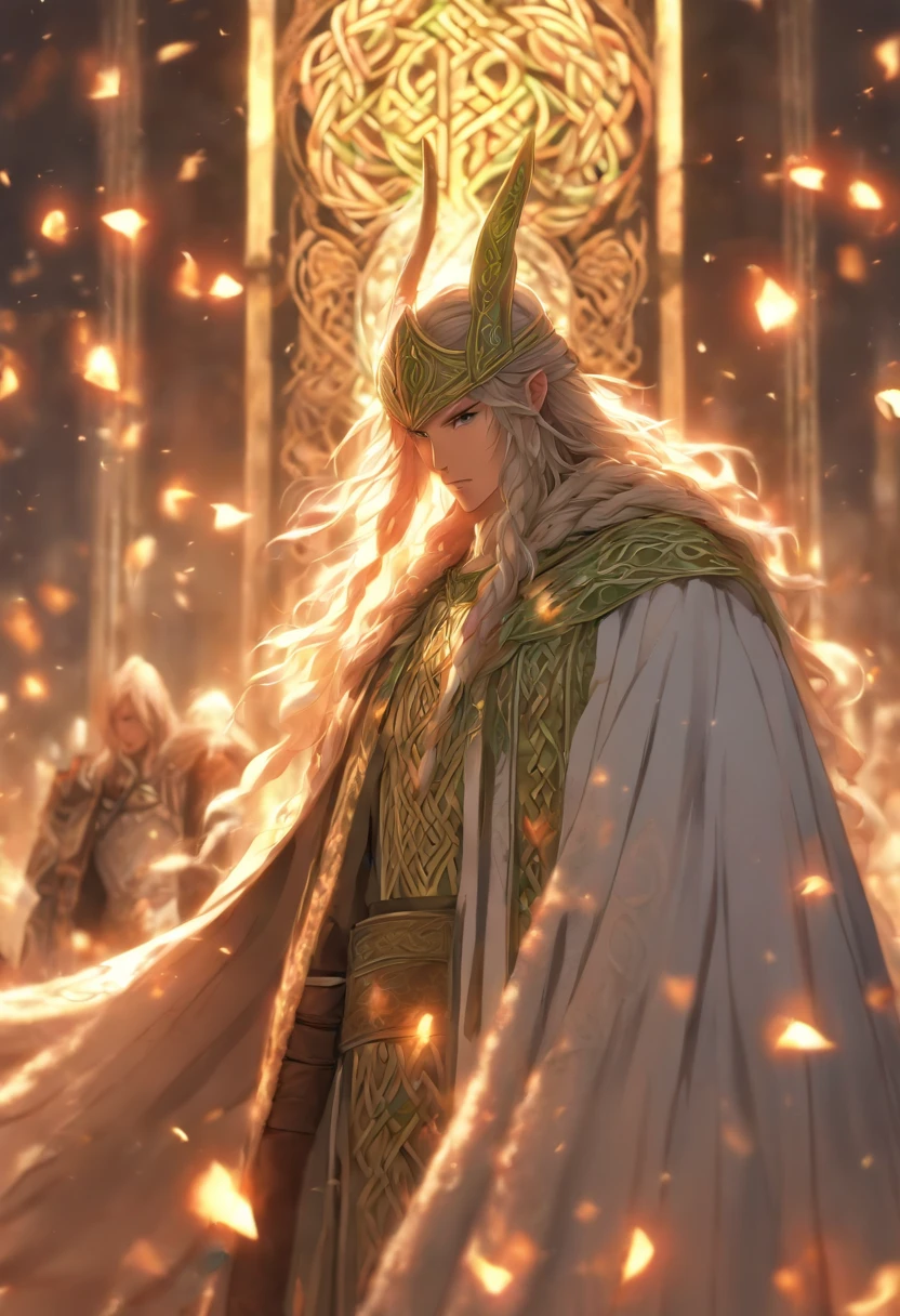 (((Formorians))) best quality, ultra-high resolution, detailed CG 4K, master part, Celtic Group, Celtic clothing, white clothing, Celtic mythology, ((Group of Celts)), Celtic image, aesthetic, screen-centered