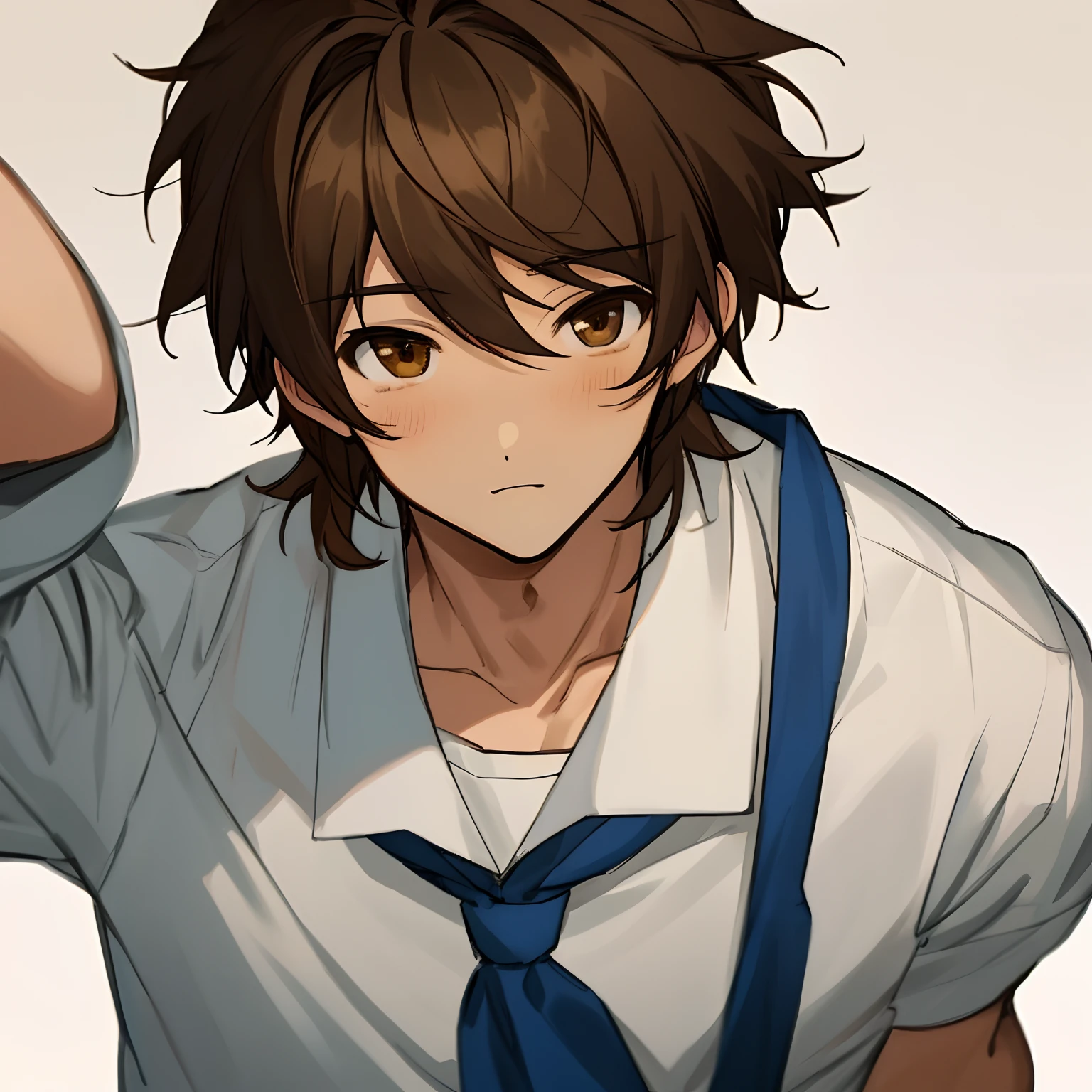 cute guy anime brown eyes