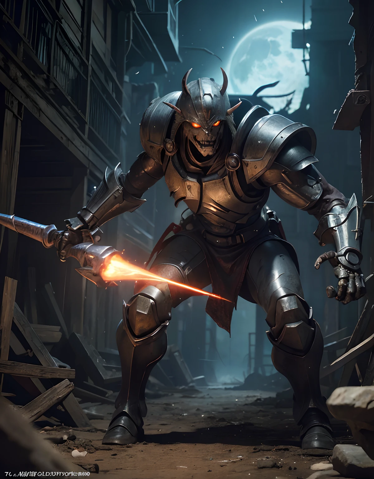 (One Knight Girl)、top-quality、​masterpiece、超A high resolution、(Photorealsitic:1.4)、Raw photo、女の子1人、Fight mutants、（Wear the Dark Knight's Armor）、glowy skin、(((Dark Fantasy)))、With a beautiful sword and shield、（Black Metal Bodysuit）、(Fight goblins、ogre、Fierce battle with orcs),（Fight fiercely against aliens）、Fight fiercely、(Skeleton collective background),(Background of decaying dungeon ruins)、（Skeleton helmet）、(Fighting Demonic Beasts)、(Small LED)、((super realistic details))、portlate、(Strong giant demon beast background),globalillumination、Shadow、octan render、8K、ultrasharp、Colossal tits、Raw skin is exposed in cleavage、metals、Details of complex ornaments、Japan details、highly intricate detail、Realistic light、(Mystical expression),CGSoation Trends、Red Eyes、radiant eyes、Facing the camera、neon details、(Mechanical limbs)、(blood vessels connected to tubes)、()、Gundam、Small LED、Toostock、（Fight aliens on another planet）、（Attack of the Monster Beasts）、（Wounded in a deadly battle）、