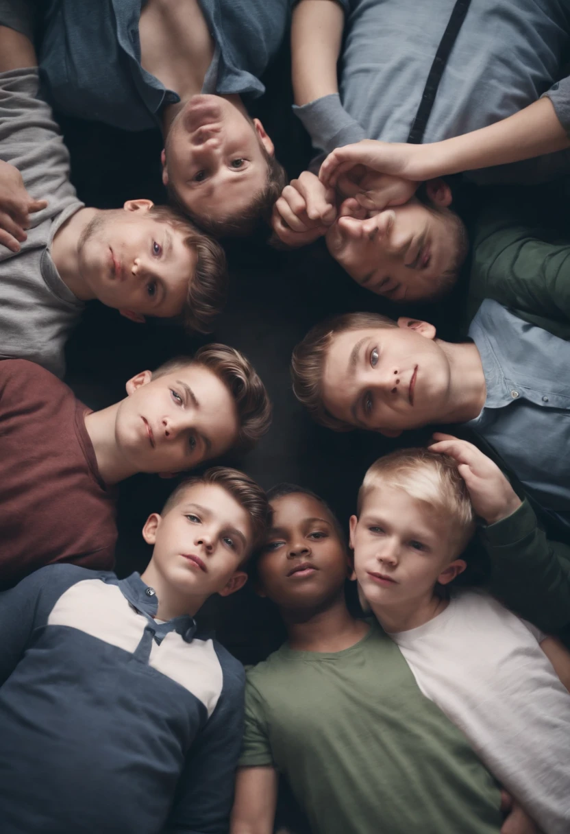 group of boys in a circle