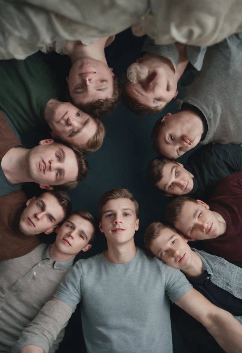 group of nude boys jerking off in a circle