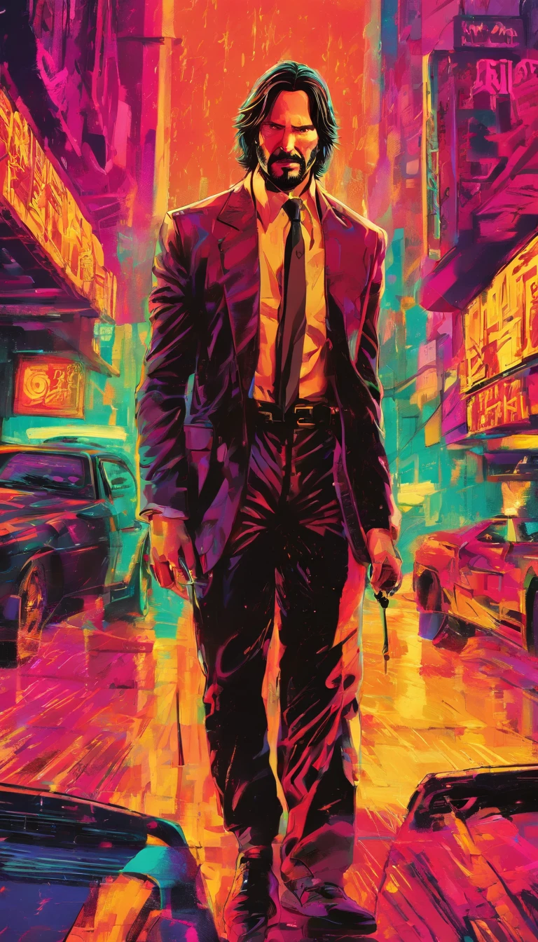 /imagine prompt: color photo of John Wick in a cybernetic cyberpunk setting
John Wick, A Legendary Assassin, fica no centro do quadro, Her intense gaze penetrating through the camera lens. Her chiseled face reveals a hardened resolve, accentuated by the subtle stubble in its jaw. A luz reflete em seus cabelos pretos lisos, adding a touch of sophistication to its rugged appearance.
Vestido com um elegante, terno de couro preto de encaixe de forma, John Wick exala uma aura de poder silencioso. The suit is adorned with intricate cybernetic enhancements, Brilhando com um tom azul neon vibrante. Esses aprimoramentos, perfeitamente integrado ao seu corpo, Improve your reflexes and physical abilities, making him an even deadlier force to reckon.
Surrounding John Wick is a dystopian cyberpunk cityscape. Tall skyscrapers stretch towards the skies, its gleaming glass facades reflecting the neon lights that illuminate the night. The streets below are teeming with activity, Full of bustling crowds, drones pairando, and holographic advertisements that sparkle with vibrant colors.

The atmosphere is dense with tension and suspense, as if the city itself held its breath in anticipation of the impending chaos. The air is tinged with a mixture of industrial fumes and the smell of rain-soaked asphalt, criando um ambiente sobrenatural que permeia a cena.
Captured through the lens of a vintage film camera, The photo radiates a sense of nostalgia, reminiscent of a bygone era. The camera, a classic Leica M6, acoplado com um f de 50mm/1.4 lentes, Adds a timeless quality to the image. The film used is a high-contrast color slide film, intensifying the vibrant colors of the neon lights and accentuating the shadows that dance on John Wick's face.
In a unique collaboration that transcends borders, The photo incorporates the distinct styles of various artists. Christopher Nolan's directing prowess, conhecido por seus