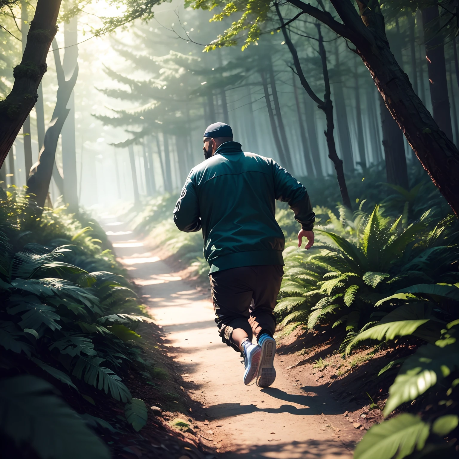 DJ Khaled running away from monster in the woods phone lens