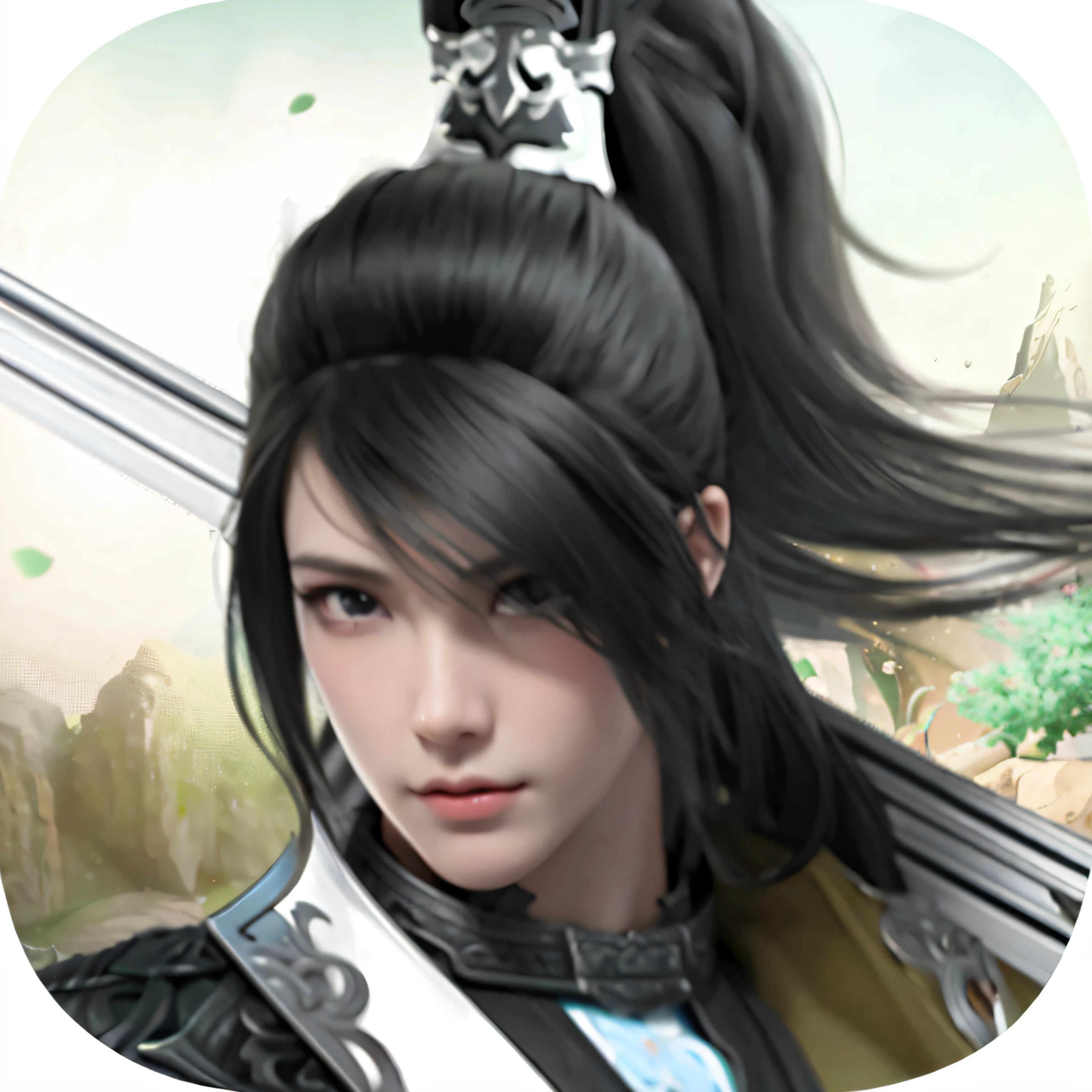 The image of Aalfid of a woman holding a sword in a fantasy setting, zhao yun, xianxia hero, inspired by Guo Chun, heise jinyao, bian lian, Yan, inspired by Ju Lian, Inspired by Zhao Yuan, Yun Ling, Yang Qi, inspired by Wu Zuoren, G Liulian art style, hua cheng,16k, 8k, 4K, HD, best quality, highres, 1080P, high quality, UHD, masterpiece