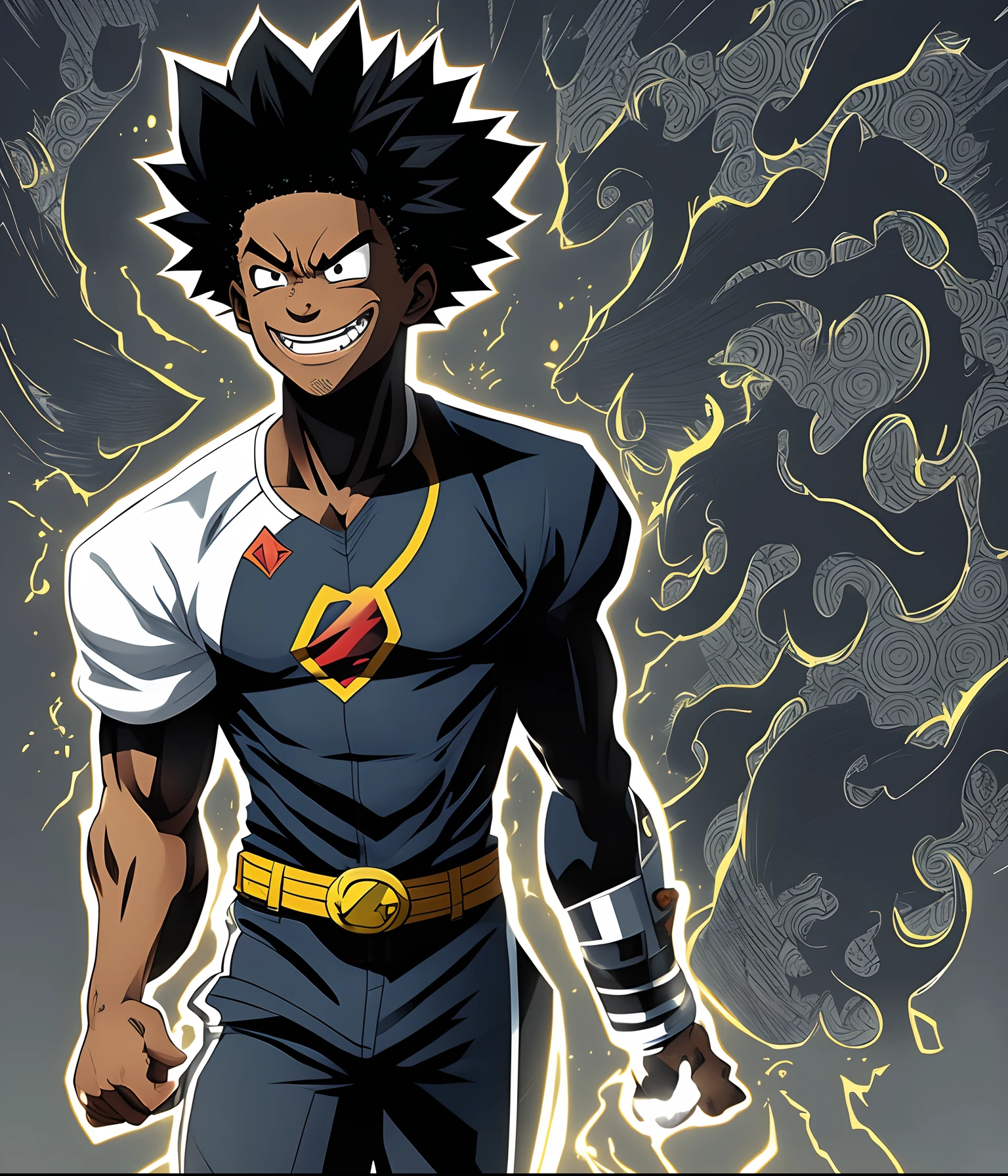 In my hero acedemia panel black African american male using his quirk
