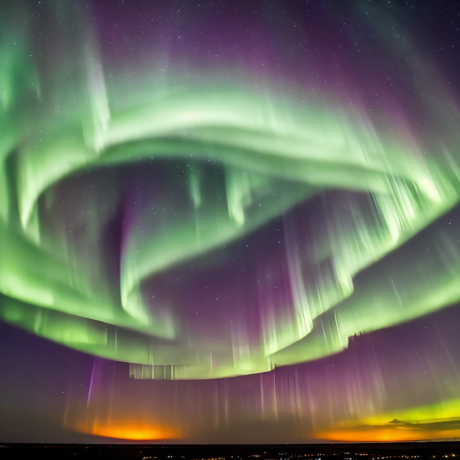 finest image, detailed and delicate depiction, Auroras from the ground, Auroras from the sea, Auroras from the sky, Auroras from the sky, iridescent, rainbow-colored, different space, fantasy