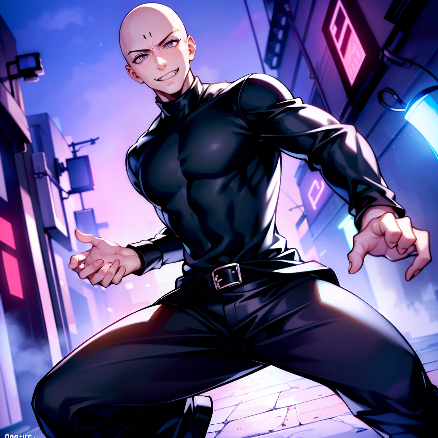 side angle、Man in white coat、Ultra-detailed illustrations、Ultra-precise expression、masterpiece、Highest quality、ultra High resolution、High resolution、Hiromitsu Takeda Style、White background、Simple Background、Bald man、whole body、Vulgar expression、Bad face、Sweat、pubic hair、Big penis、barefoot、