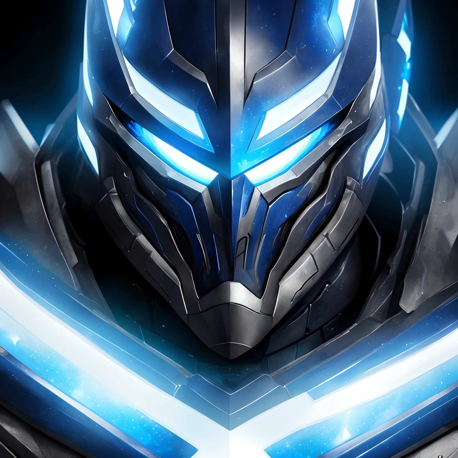 (best quality,4k,highres:1.2),ultra-detailed,(realistic:1.37),villain in full blue armor with a menacing expression,blue background,close-up,shining armor,reflections on the helmet,powerful aura,sharp focus,ominous lighting,vivid colors,texture details,crystal-clear details.