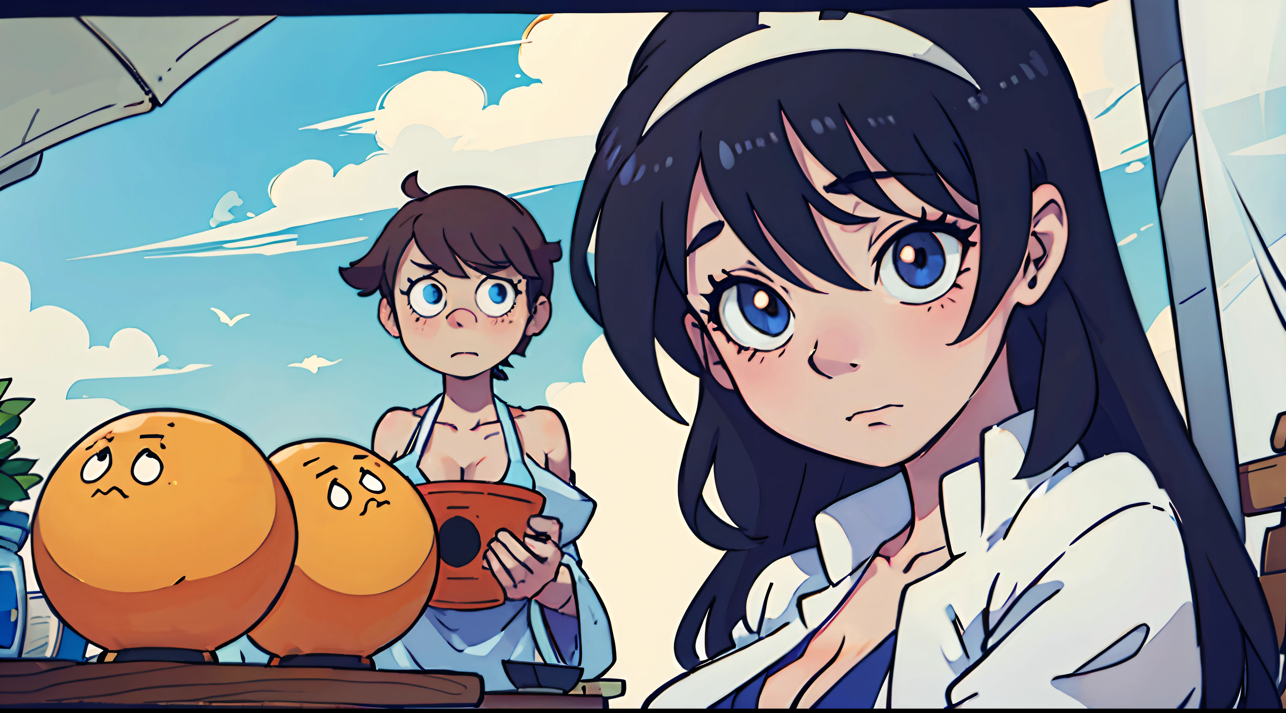 Alex delarge from clockwork orange as a big boob anime girl