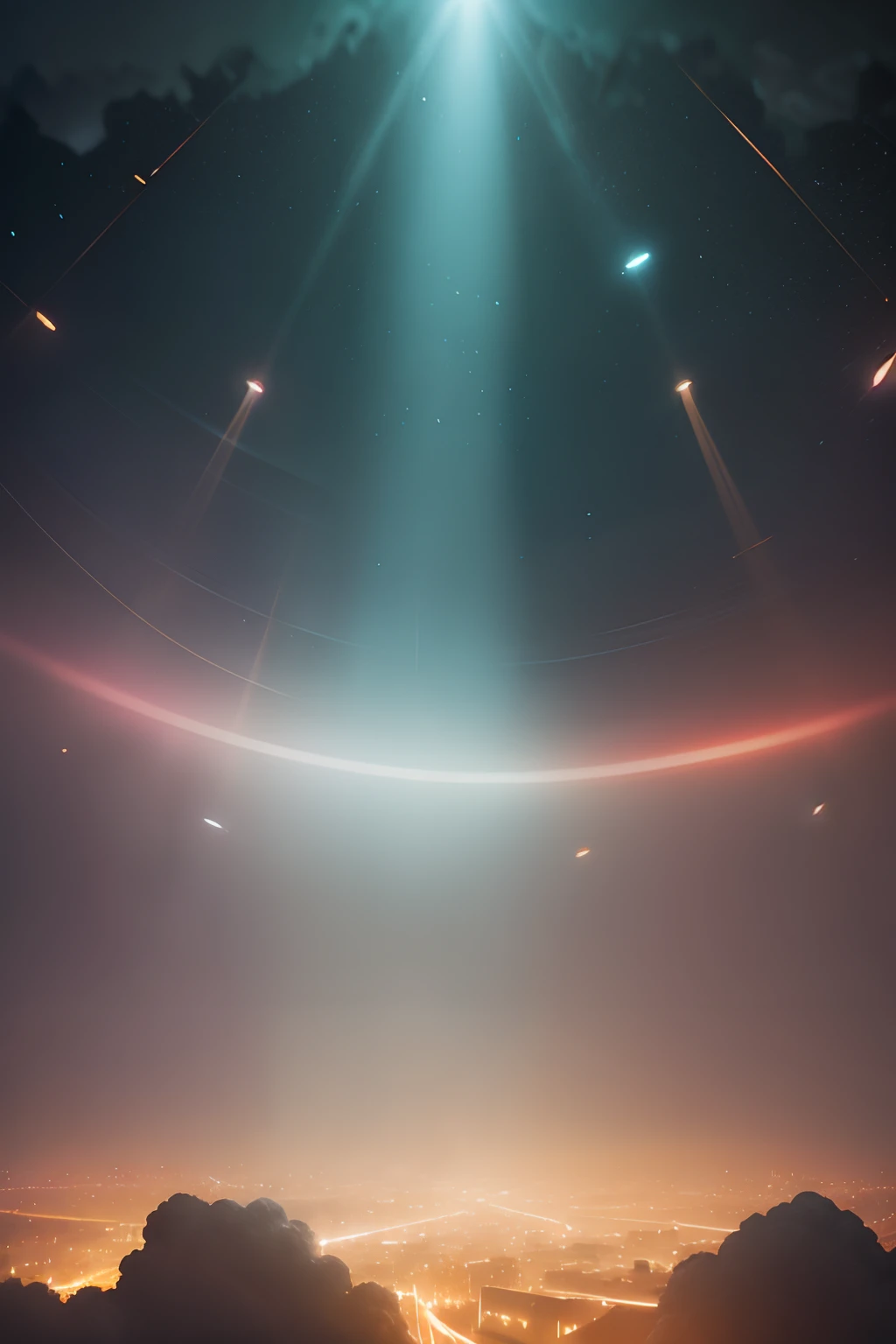 A backdrop immersed in a sea of lights, thick fog, and chaos.