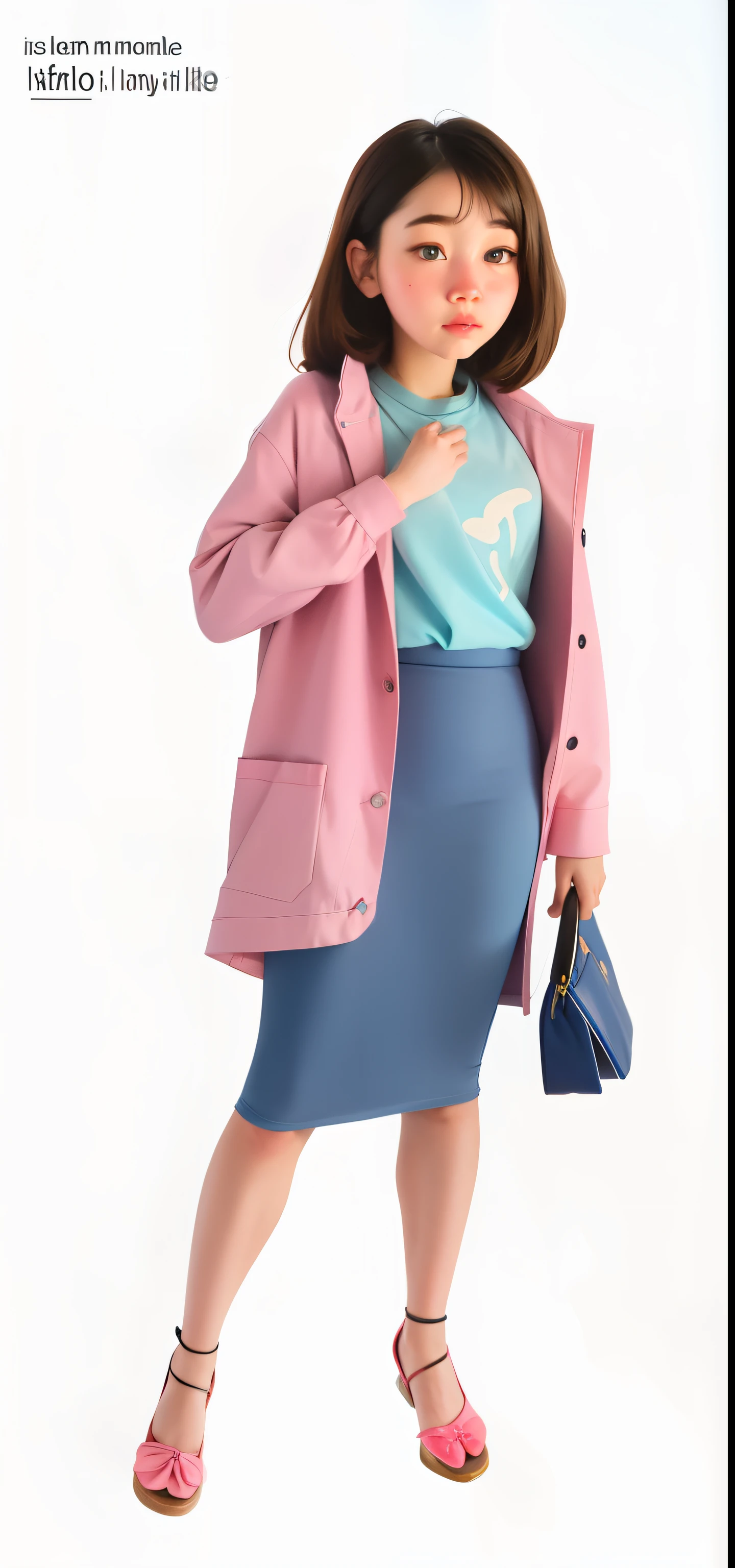 anime girl in a pink shirt and blue skirt standing in front of a window, lofi girl, lofi portrait, lofi art, 🤤 girl portrait, ilya kuvshinov. 4 k, lofi artstyle, cute art style, kawaii realistic portrait, loish art style, cute anime girl, soft anime illustration, ilya kuvshinov style