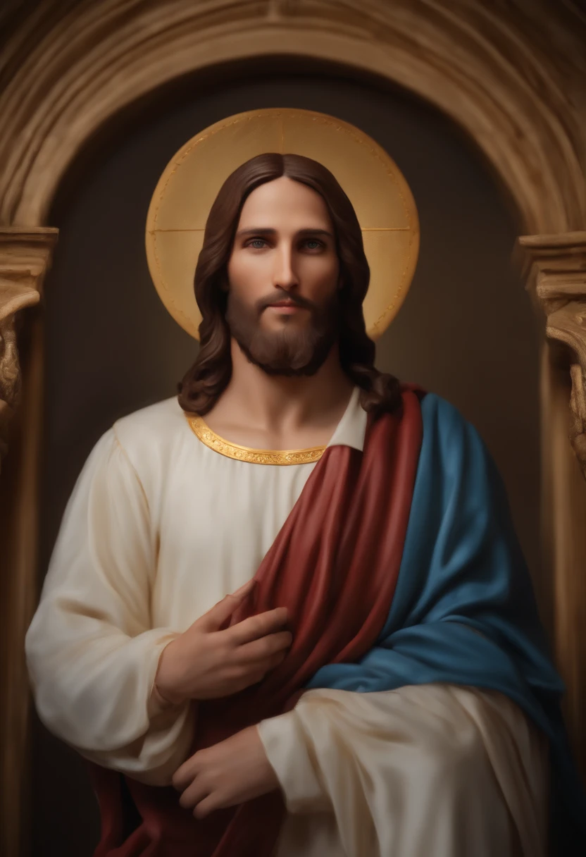 Jesus, high-res, Meisterwerk, best qulaity, komplizierte Details, sehr detailliert, scharf Fokus, detaillierte Haut, realistische Hauttextur, Textur, detaillierte Augen, professionell, 4k, charming smile, aufgenommen mit Canon, 85 mm, light depth of field, Kodak Vision-Farbe, perfectly fitting body, extrem detailliert, Foto_\(ultra\), fotorealistisch, realistisch, Nachbearbeitung, maximale Details, Rauheit, echtes Leben, ultrarealistisch, Fotorealismus, Fotografie, 8k uhd, Fotografie