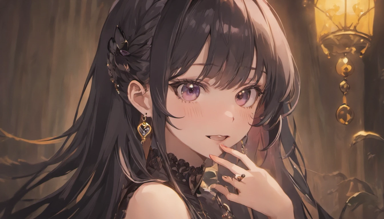 masterpiece,best quality,ultra-detailed,8K,detailed light,detailed shadow,RAW, (detailed skin),(realistic:1.2),
1girl,face,
pilyeon, black nails, jewelry, Long hair, looking at viewer, choker, necklace,piercing, white background, heart, closed mouth, grey eyes, nail polish, simple background, black hair, ear piercing, black choker, smile, eyelashes, lips, hand on own cheek, bangs, bracelet, beads, gem, earrings, fingernails
