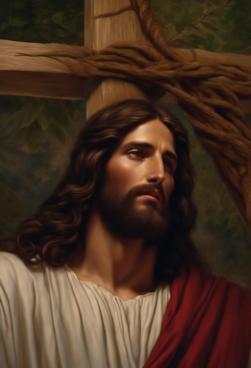 jesus en la cruz, hiper realista
