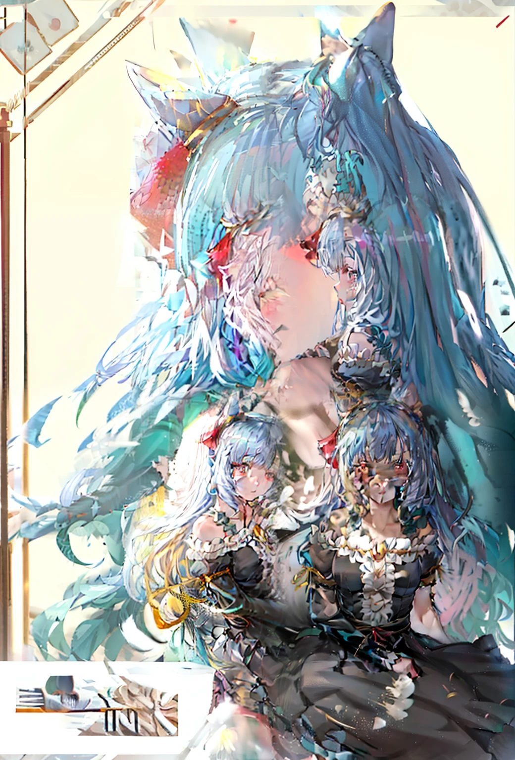 a close up of a person with long hair and a cat ears, beautiful anime catgirl, from girls frontline, fine details. girls frontline, from arknights, very beautiful anime cat girl, girls frontline style, loli in dress, cute anime waifu in a nice dress, cute anime catgirl, ayaka genshin impact, girls frontline cg, anime catgirl