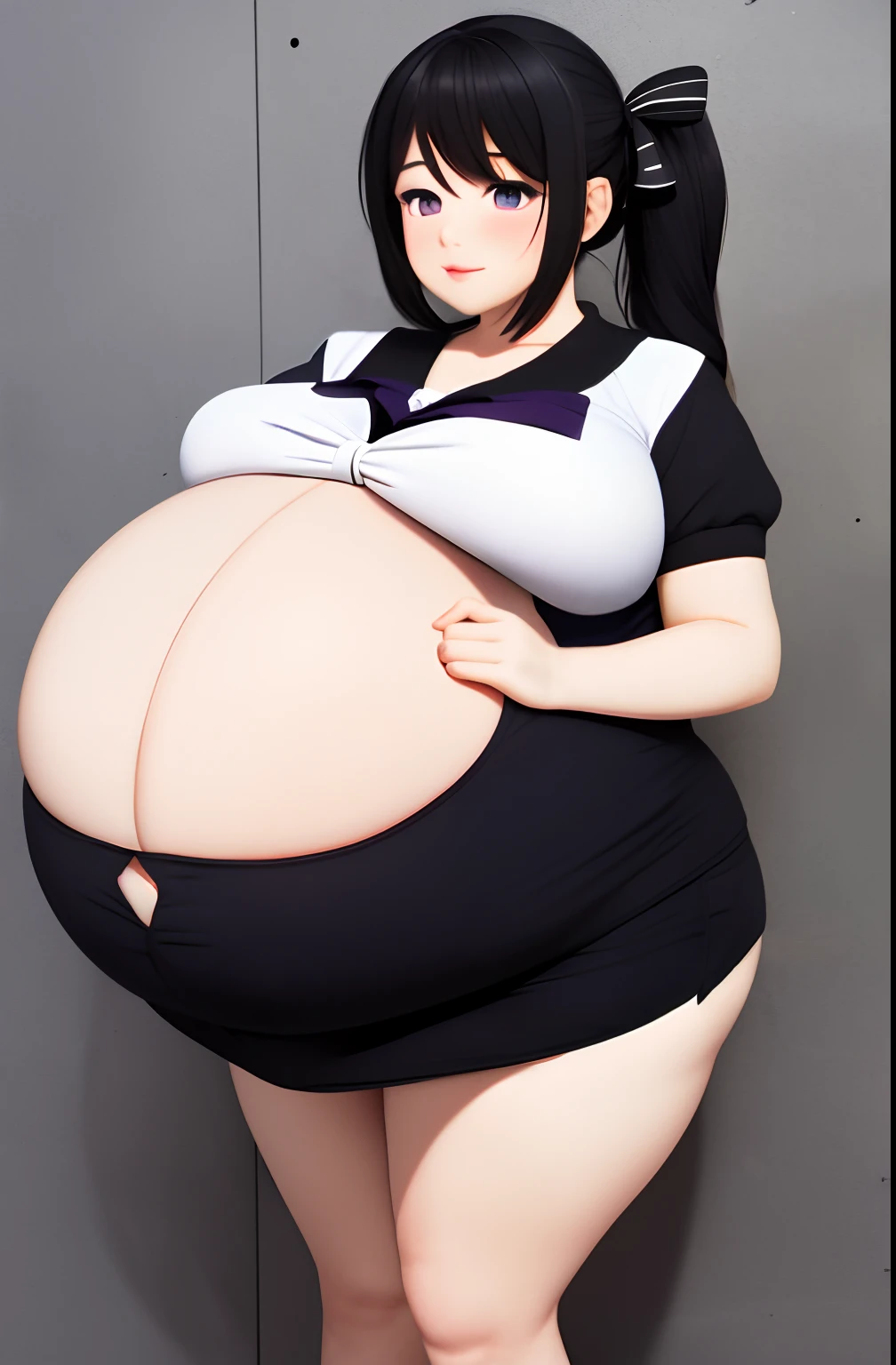Hair Bow, black hair,Big Baby Bump pregnant, School girl, Big boobs, nipple, cum,16 years girl, Big pregnant Belly, Big Pregnant girl, Largest Belly of Pregnant, Huge Pregnancy Belly, purple eyes