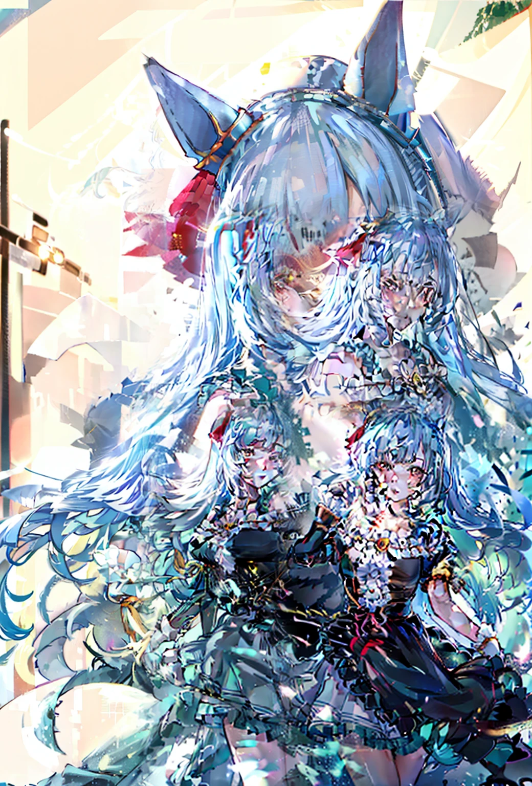 a close up of a person with long hair and a cat ears, beautiful anime catgirl, from girls frontline, fine details. girls frontline, from arknights, very beautiful anime cat girl, girls frontline style, loli in dress, cute anime waifu in a nice dress, cute anime catgirl, ayaka genshin impact, girls frontline cg, anime catgirl