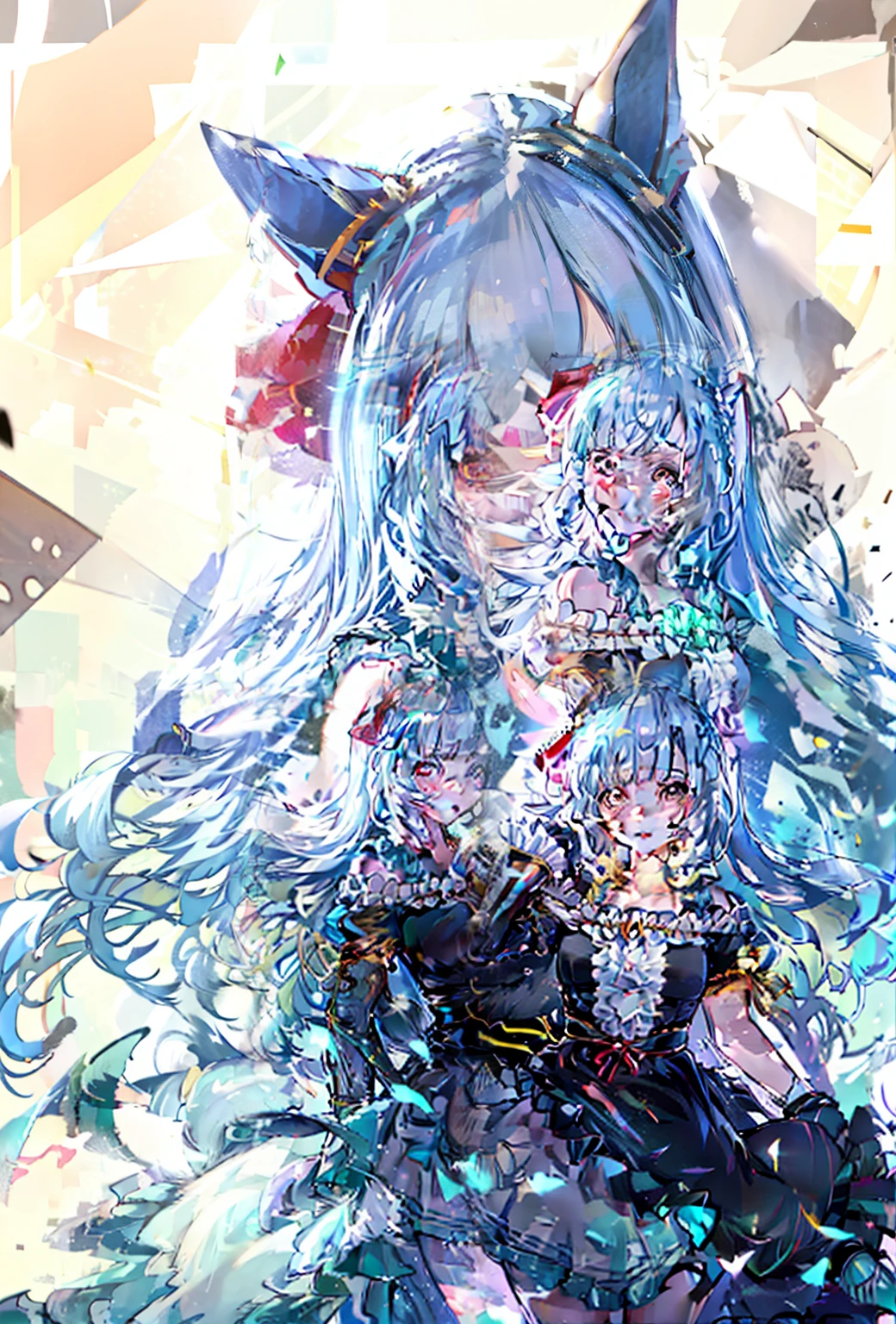 a close up of a person with long hair and a cat ears, beautiful anime catgirl, from girls frontline, fine details. girls frontline, from arknights, very beautiful anime cat girl, girls frontline style, in dress, cute anime waifu in a nice dress, cute anime catgirl, ayaka genshin impact, girls frontline cg, anime catgirl