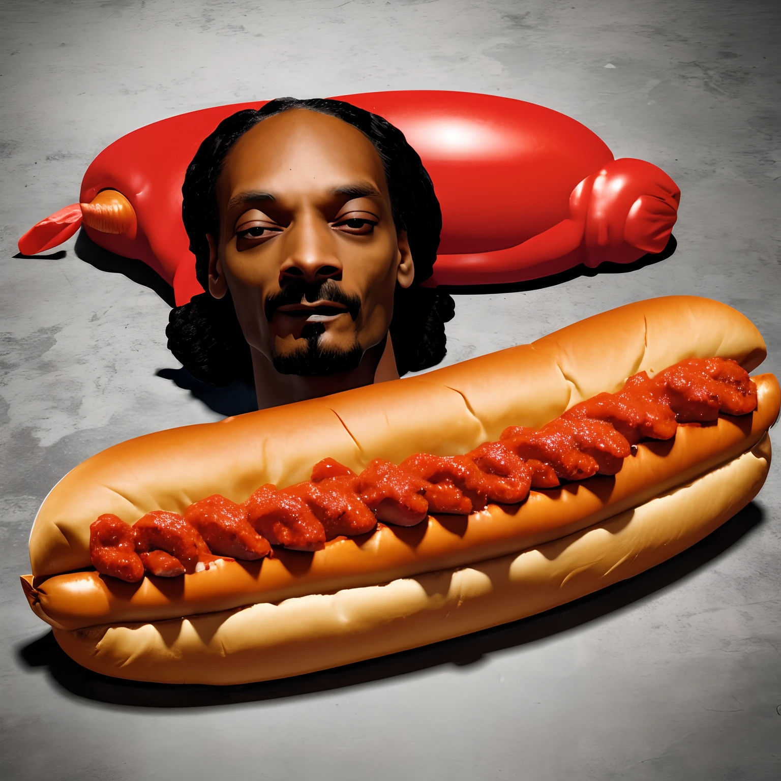 Snoop Dogg as a hotdog