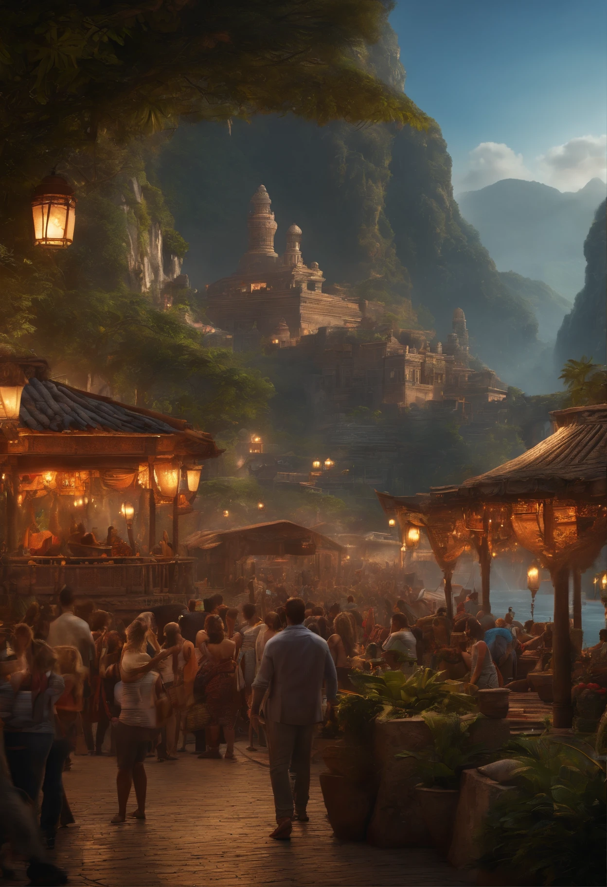(Ultra photo realsisim, Intricate, epic cinematic scenery), (Mind Destroyers search for the legendary Lost City, full bodyesbian) (In the bustling port), (Intricate, A lot of small details, Amazing lighting, stunning environment), (Colorful, Ultra photo realsisim, High quality, Highly detailed, Sharp focus, 8K UHD, ultra-realistic realism), crowd of people