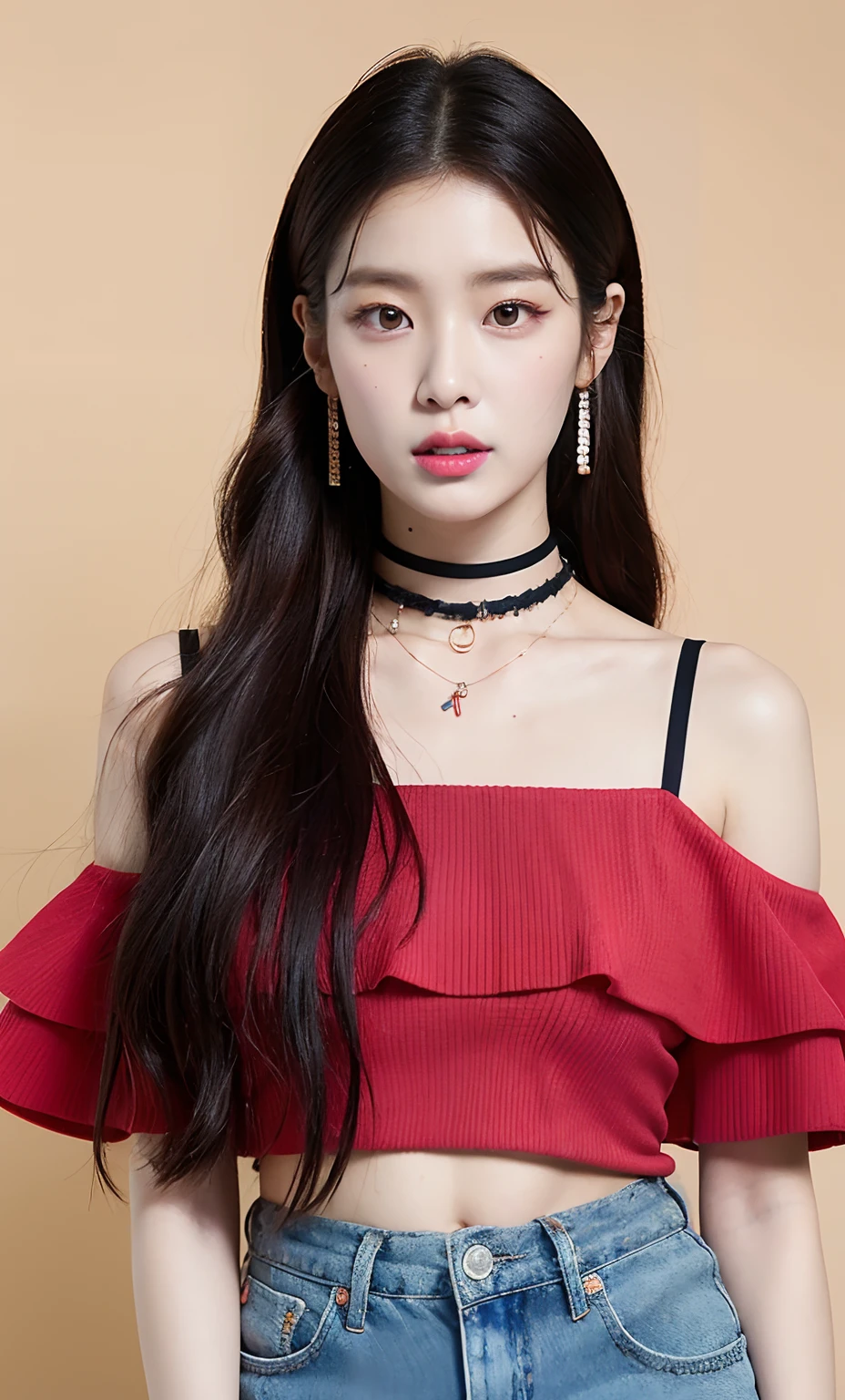 korean woman with a choke and a flowered top, ulzzang, jossi of blackpink, blackpink jennie, roseanne park of blackpink, frilled blooming collar, portrait jisoo blackpink, jinyoung shin, sun yunjoo, taejune kim, jisoo from blackpink, belle delphine, wearing choker, jisoo of blackpink, heonhwa choe