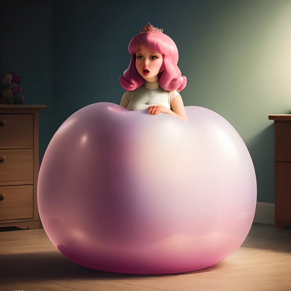 Princess Bubblegum having her body inflated
