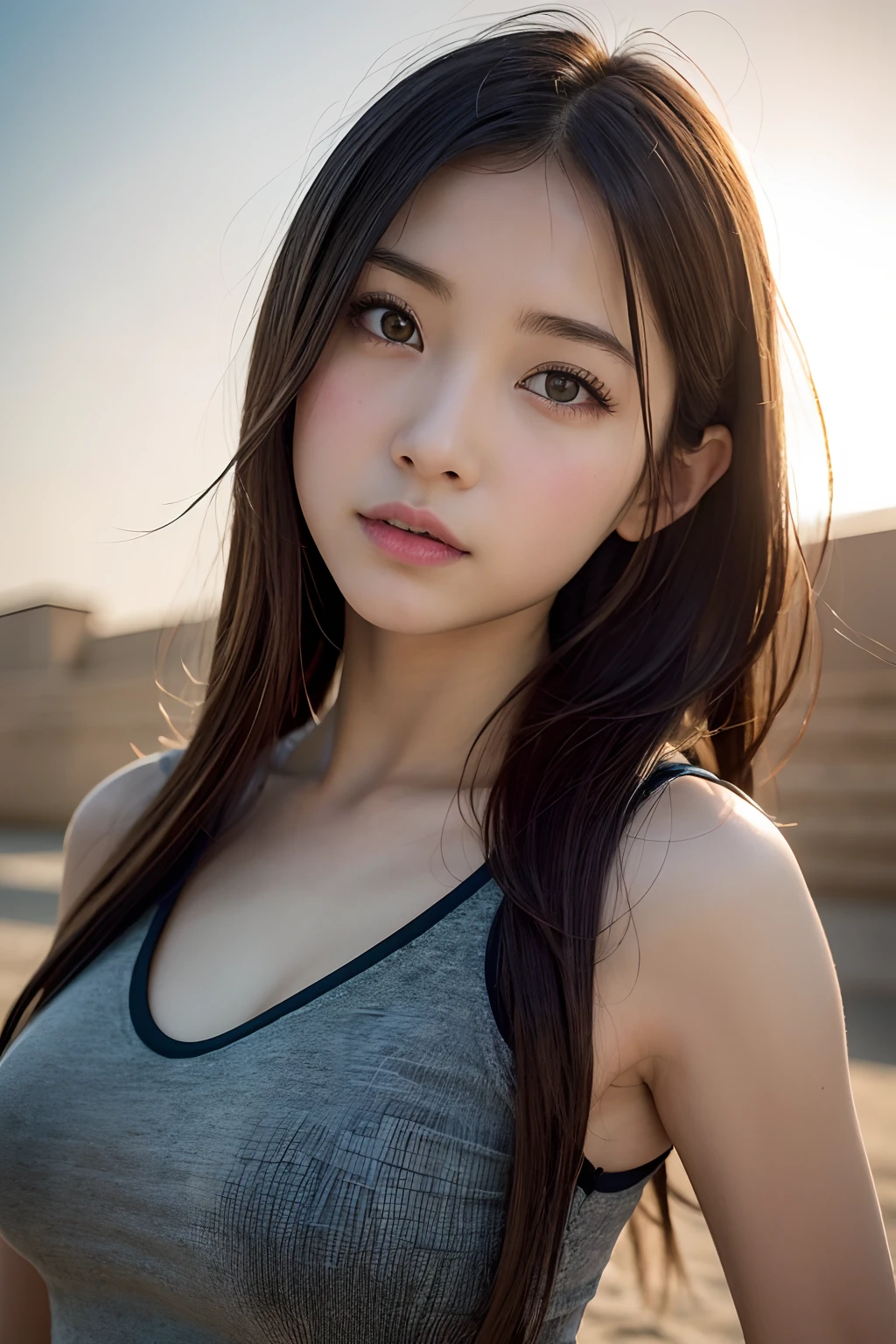 bestquality, ultra-high resolution, (photorealistic portrait:1.4), 8k resolution, 1girls, (I'm random..:1.3), (I'm real..:1.2), (Ulzzang Korea:1.2), (Realistic eyes:1.2), (Beauty Face:1.3), Slim body, white smooth skin, medium breast, cleavage, (Sweaty face:1.2), (Middle Angle:1.3), (Random set), (Stelle: New York Street:1.3), (at night:1.3)