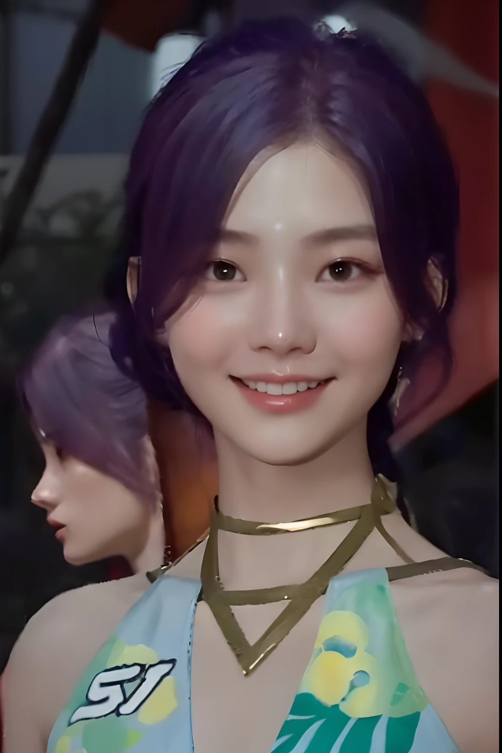 Yunju、1girl in、独奏、realisitic、:1.6、(​masterpiece、Clean person、)、detailed skin textures、beautiful and detailed face、​masterpiece、鎖骨、swim wears。Luxury hotel background