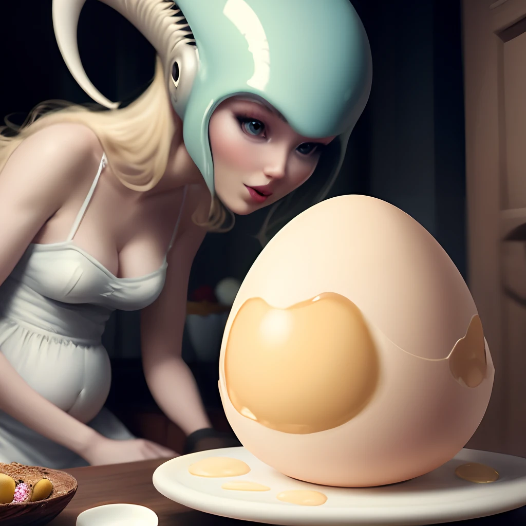 Alien impregnate blonde with eggs