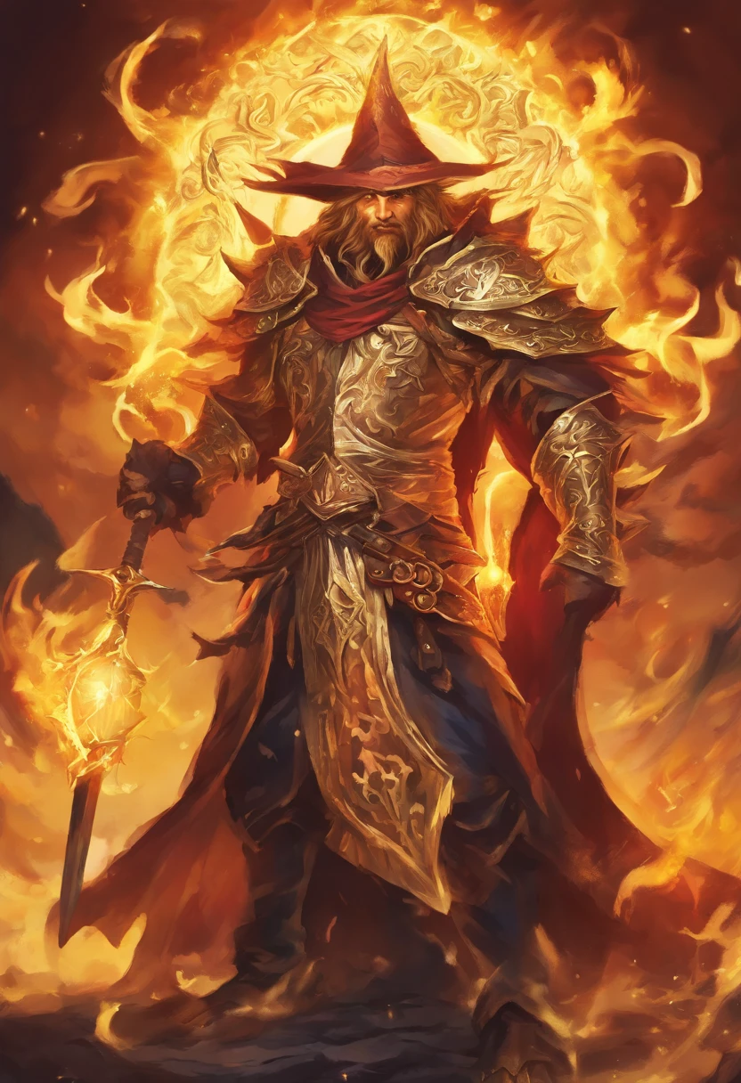 Warlock, Press the Attack, golden glowing, spikes, bright glowing sun spike magic, masterpiece, best quality