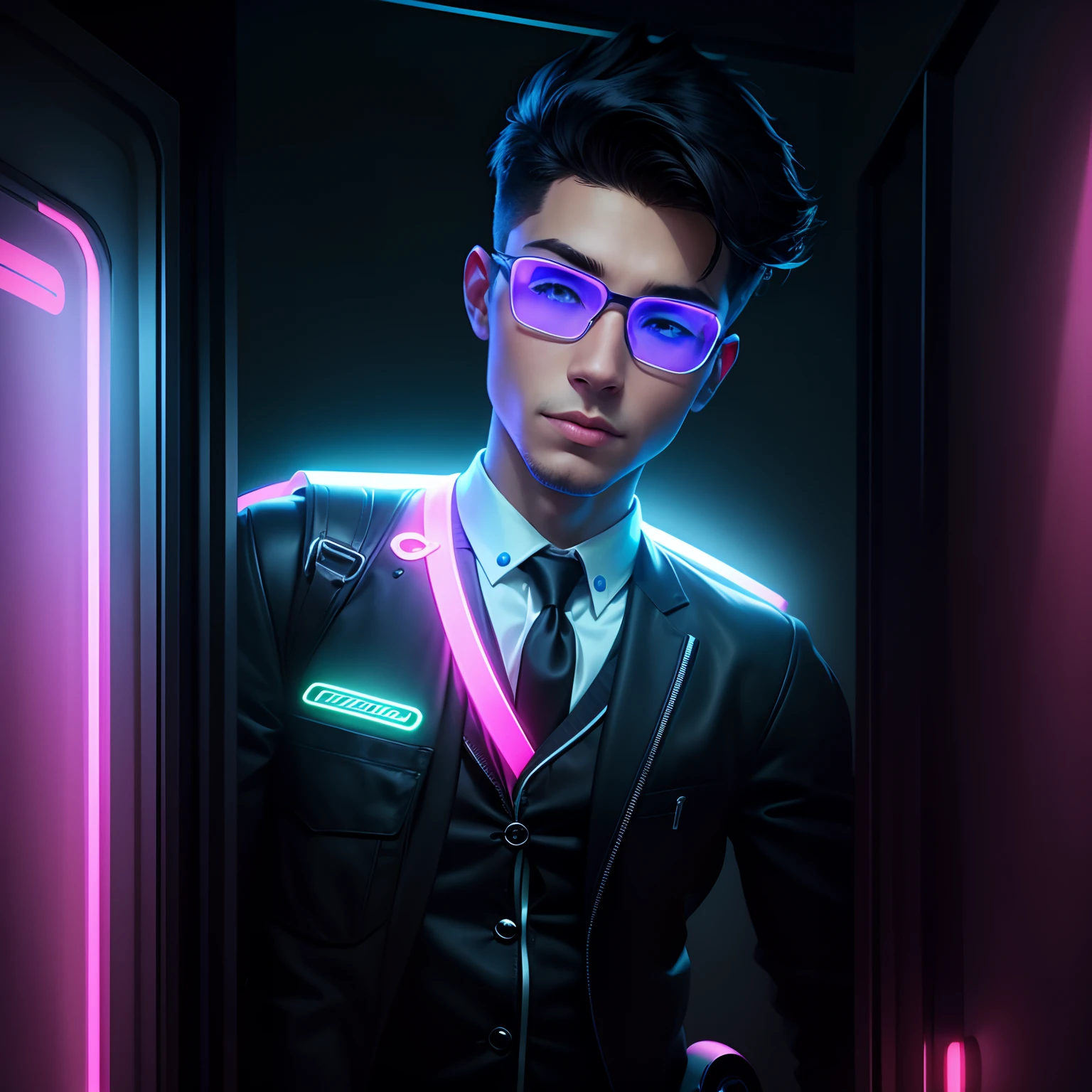 Smart boy smooth neon baground