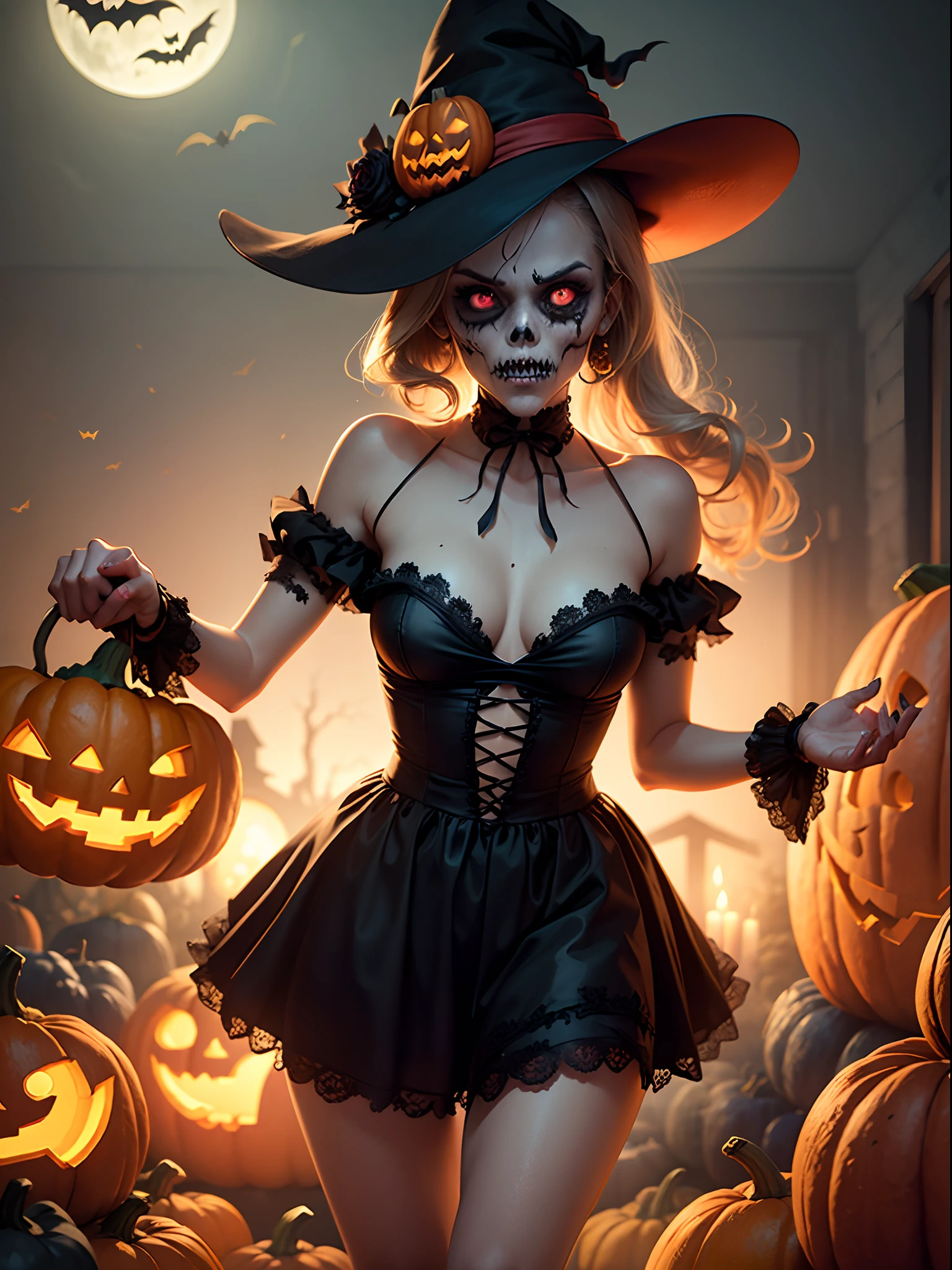 Halloween, pumpkins, zombie, horror, ghoul