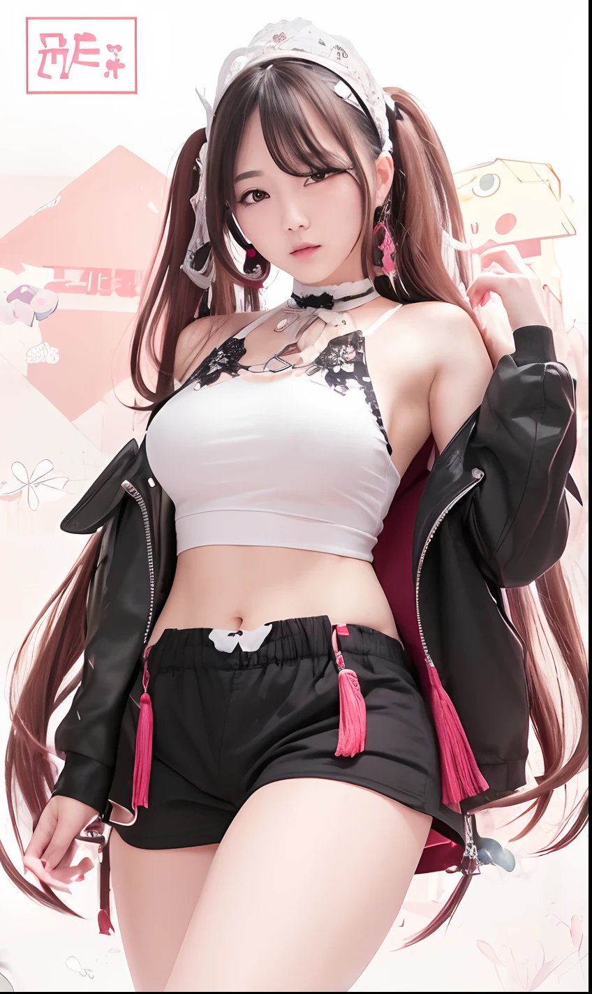 （（best qualtiy））， （（tmasterpiece））， （detail：1.4）， Beautiful cyberpunk Japan woman image，sixteen years old，(Photograph the whole body)，nffsw（HighDynamicRange），Ray traching，NVIDIA RTX，Hyper-Resolution，illusory 5，Sub-surface scattering，PBR Textures，post processed，Anisotropy Filtering，depth of fields，maximum definition and sharpness，multi-layer texture，Albedo e mapas Speculares，Surface Coloring，Mitsu-Accurate simulation of material interactions，Perfectly proportioned，rendering by octane，Two-colored light，Large aperture，Low ISO，White Balance，Rule three points、8K raw data、Beautiful bright red pupils，Off-the-shoulder clothing，Fine pupils，Pink and red gradient on chestnut hair，Red hair tips、Delicate face and eyes，with round face,　drooing eyes,　long eyelasher，Blushlush，Delicate and fluffy hair，lip，pure，Cute face，Sweet girl，Artistic sense，Casual wear，Advanced Sense，flower petals，Snowflake,　Briar snow background,　Beautiful Hair Accessories，long hair and waist，Hair fluttering in the wind，Snow White cat ears,　Curly、Make it look like a real photo、Transparent skin、Body Slender、Breasts are small and B size、Seductive smile,(((Background and People 4:1)))、Lots of colorful flowers on the background、Lots of colorful flowers on the background、((The background is whole４cut))、legs crossed、Shy laughter、top-quality、(Zentangle、a Mandala、Tangles、Entanglement)、Knee-deep floral tights、garterbelts、