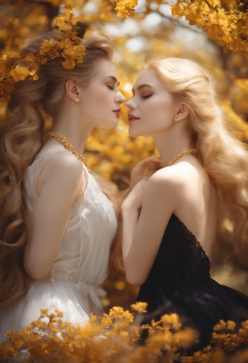Beautuful Women,Twin-tailed、a blond、Hanging